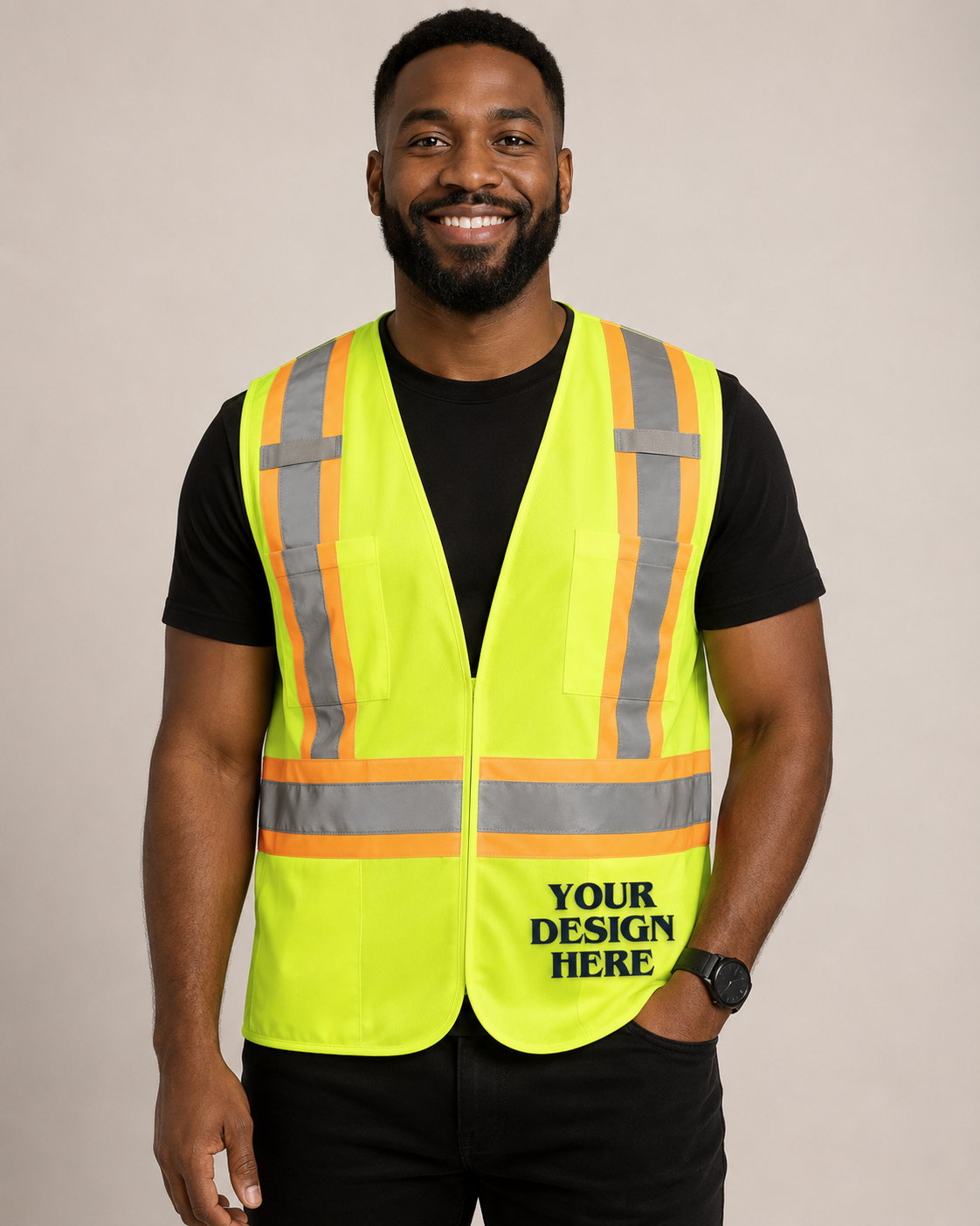 Vanguard - Tricot Hi-Vis 5 Point Tear-Away Vest - Dual Sized - L01145