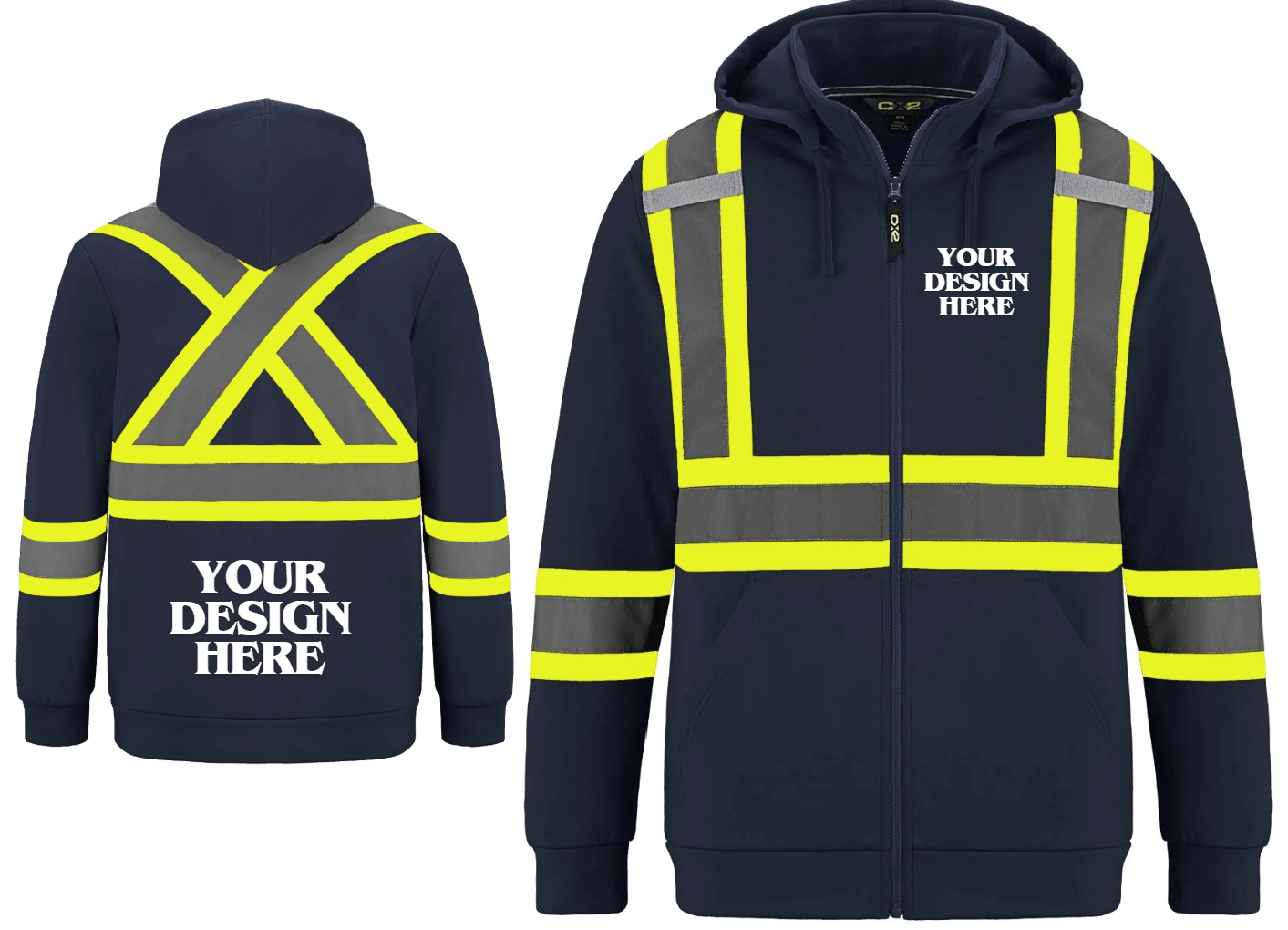 Infinity - Hi-Vis Full Zip Hooded Sweatshirt w/ Detachable Hood - L01380 - Be Proud Line | Custom Apparel