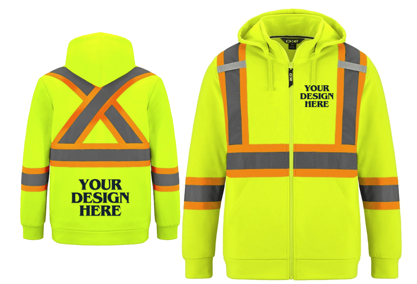 Infinity - Hi-Vis Full Zip Hooded Sweatshirt w/ Detachable Hood - L01380 - Be Proud Line | Custom Apparel