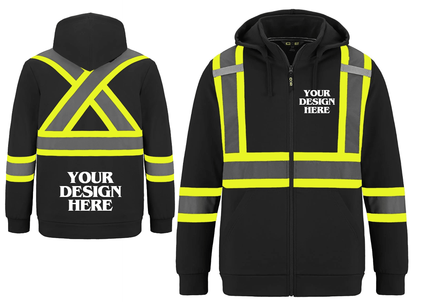 Infinity - Hi-Vis Full Zip Hooded Sweatshirt w/ Detachable Hood - L01380 - Be Proud Line | Custom Apparel