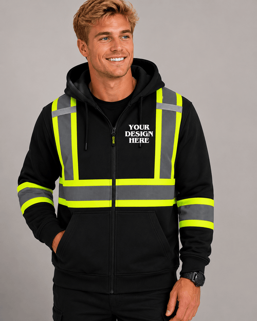 Infinity - Hi-Vis Full Zip Hooded Sweatshirt w/ Detachable Hood - L01380 - Be Proud Line | Custom Apparel