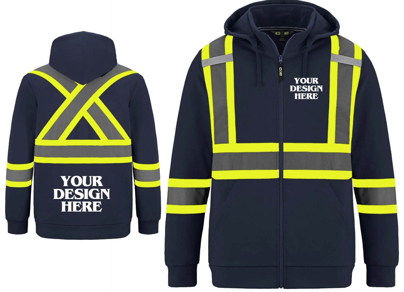Infinity - Hi-Vis Full Zip Hooded Sweatshirt w/ Detachable Hood - L01380